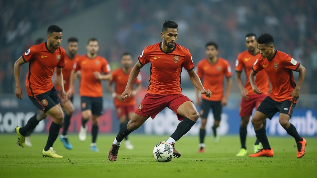 فريق كرة قدم ينفذ تشكيل تكتيكي خلال مباراة