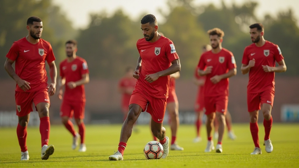 فريق كرة قدم يقوم بتشكيل تكتيكي متقدم على الملعب